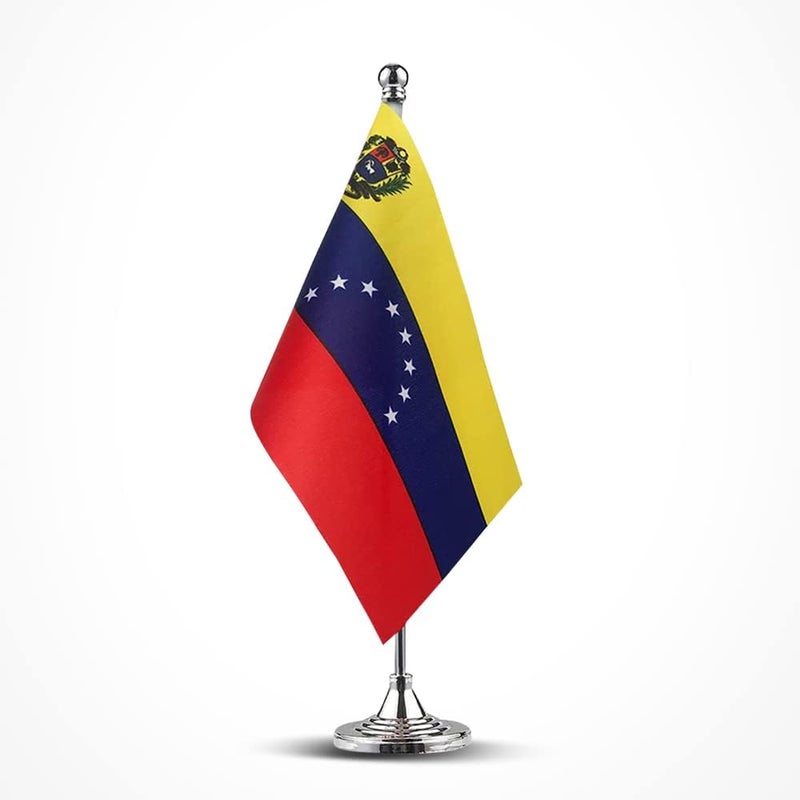 mflagperft Venezuela Flag Venezuelan Flags, Small Mini Venezuelan Desk Flag, Used for Table Office Classroom Home Patriotic Events Decorations - Image 1
