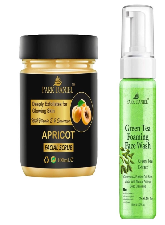 Park Daniel Apricot Scrub and Green Tea Face Wash For Blackheads Removal | Smooth Skin Brightening Combo Pack of 2 (250 ML) - Image 2