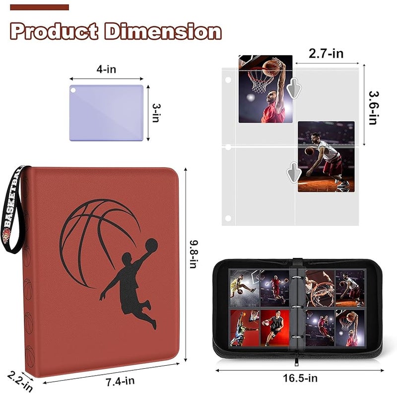 Mlikero Trading Card Binder with Sleeves,440 Pockets Basketball Card Binder,Card Binder Fits for Basketball Cards 2023-2024,Soccer Cards, Sport Cards,Trading Cards……… - Image 5