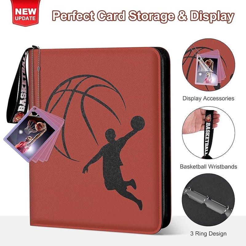 Mlikero Trading Card Binder with Sleeves,440 Pockets Basketball Card Binder,Card Binder Fits for Basketball Cards 2023-2024,Soccer Cards, Sport Cards,Trading Cards……… - Image 2