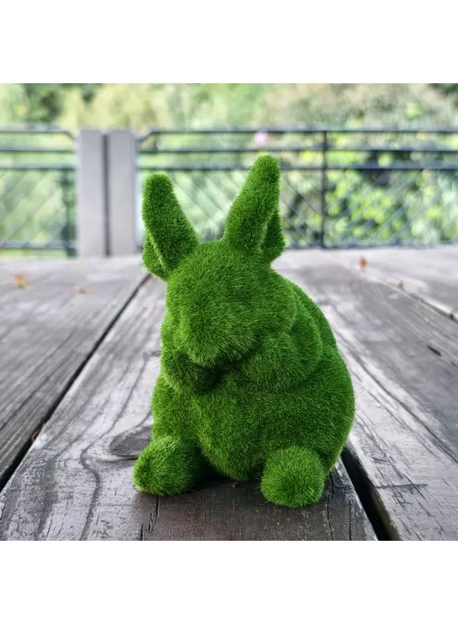 Resin Flocked Rabbit Set 3Pcs Realistic Lying Sitting Positions Garden Decor - Image 5