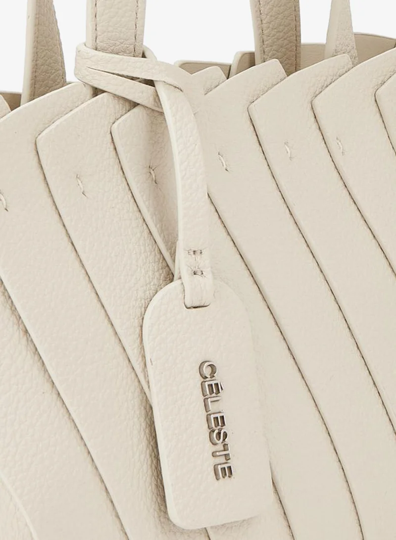 Celeste BEIGE Textured Tote Bag With Adjustable Strap for Women | Best Price UAE