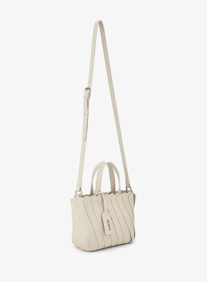 Celeste BEIGE Textured Tote Bag With Adjustable Strap for Women | Best Price UAE