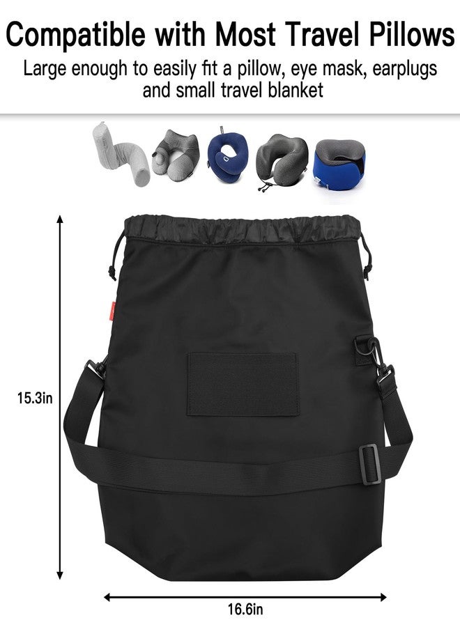 Homakover Travel Neck Pillow Bag for memory foam travel pillow,Luggage Travel Pillow Drawstring Bag Carrying Case with Trolley Sleeve&Adjustable Strap,Easily Attaches to Luggage,Backpacks - Image 2