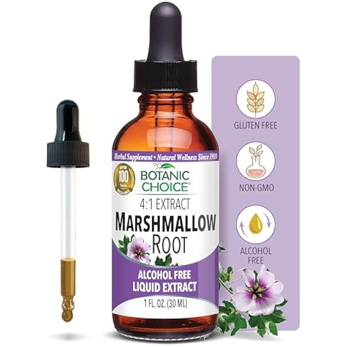 Botanic Choice Marshmallow Root Liquid Extract - Alcohol Free, Gluten Free, Traditional Throat and Respiratory Support 1 fl. oz. - Image 1