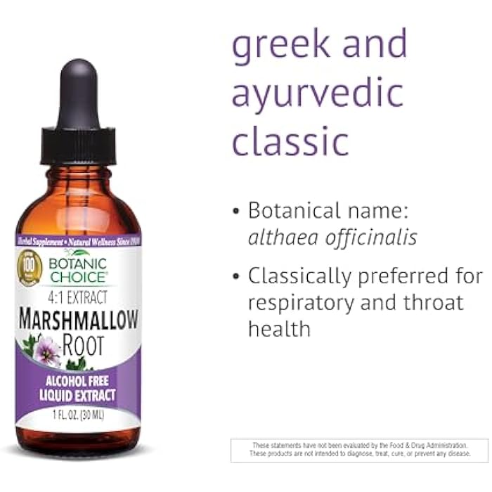 Botanic Choice Marshmallow Root Liquid Extract - Alcohol Free, Gluten Free, Traditional Throat and Respiratory Support 1 fl. oz. - Image 3