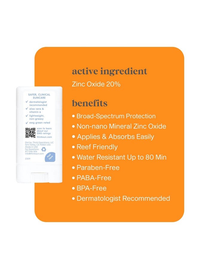 Think Sport Spf 30 Face & Body Mineral Sunscreen Stick - Safe, Natural, Water Resistant Sun Cream - Vegan, Reef Friendly Uva/Uvb Sun Protection For Sports & Active Use, 0.64Oz - Image 2