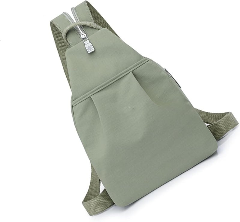 Green Convertible Nylon Backpack For Travel Commuting Outdoor Adventures Adjustable Straps - Image 1