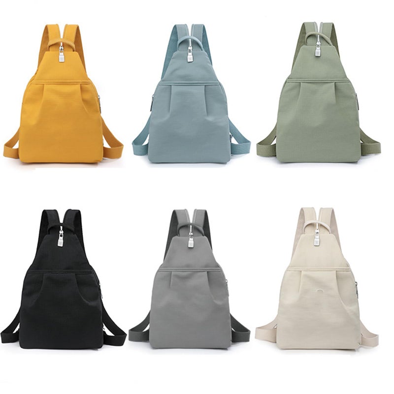 Green Convertible Nylon Backpack For Travel Commuting Outdoor Adventures Adjustable Straps - Image 4