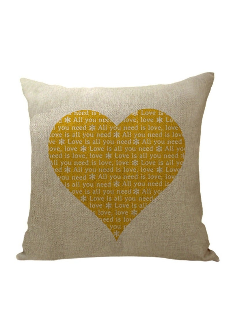 Modern Home Painted Linen Pillow Case Combination Pillow Case Home Decor Design Gift Beige 45x45centimeter - Image 1
