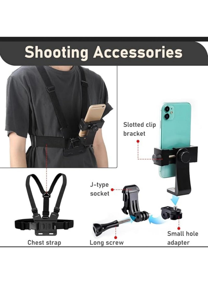 1pcs Adjustable Elastic Belt Body Mount Chest Harness Strap for GoPro 13 12 11 10 9 8 7 6 5 4 3 for Insta360 Camera Smartphone and Most Action Cameras Universal Phone Chest Mount Set - Image 3