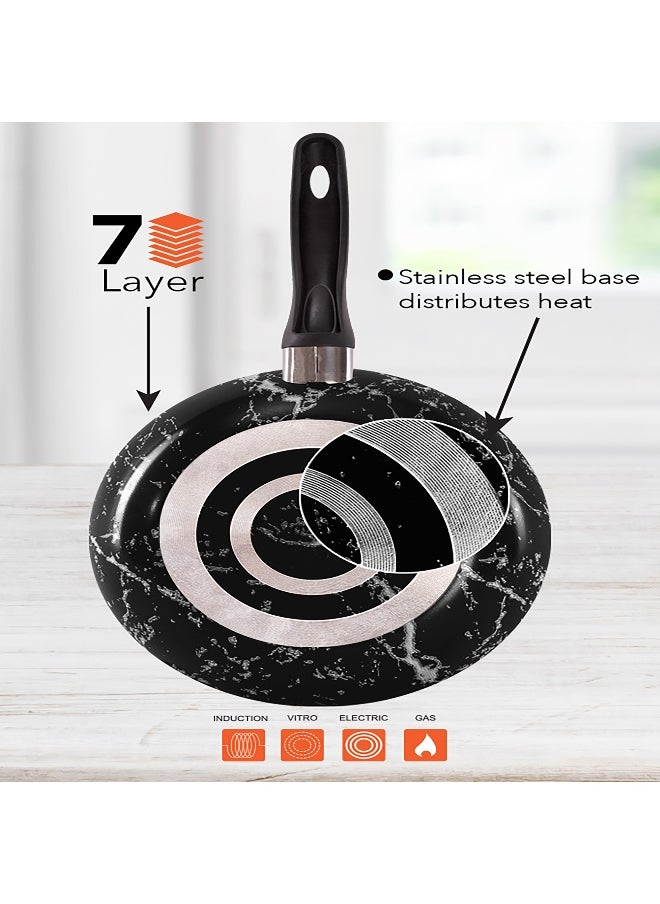 Grandi Grandi 4 piece marble frypan set   black  - Image 3