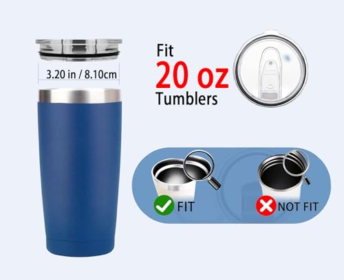CORYTAO 2 Pack 20 oz Tumbler Lid Replacement Lid for Yeti Ramble,Straw Friendly - Image 2
