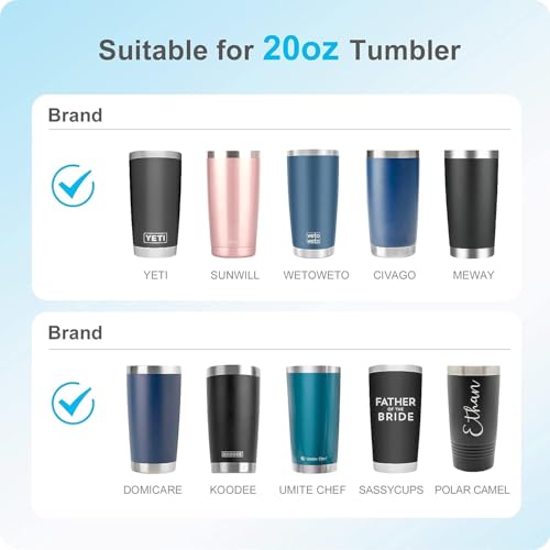 CORYTAO 2 Pack 20 oz Tumbler Lid Replacement Lid for Yeti Ramble,Straw Friendly - Image 3