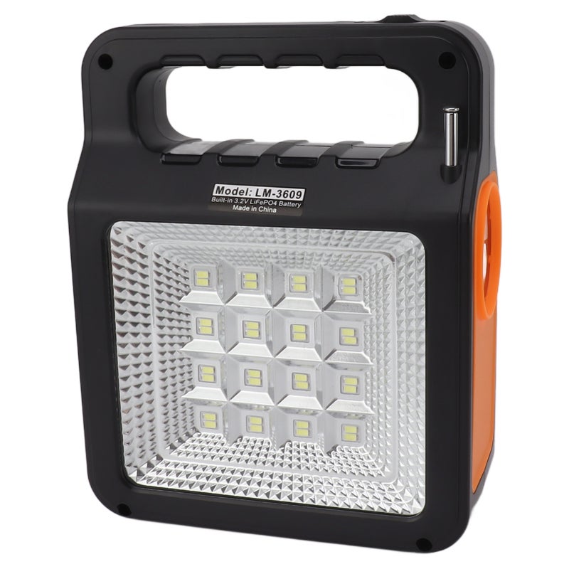 Solar Power Bank 6000mAh Bright Headlight Panel Light 3 Bulbs Portable Handle Solar Generator for Camping Travel - Image 1