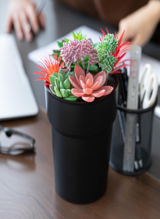 BarGifts Black Flower Pot Diversion Safe, Secret Storage Hidden Safe Box Keep Your Valuables Safe Like Money, Keys, and Jewelry- Includes Plants - Image 4