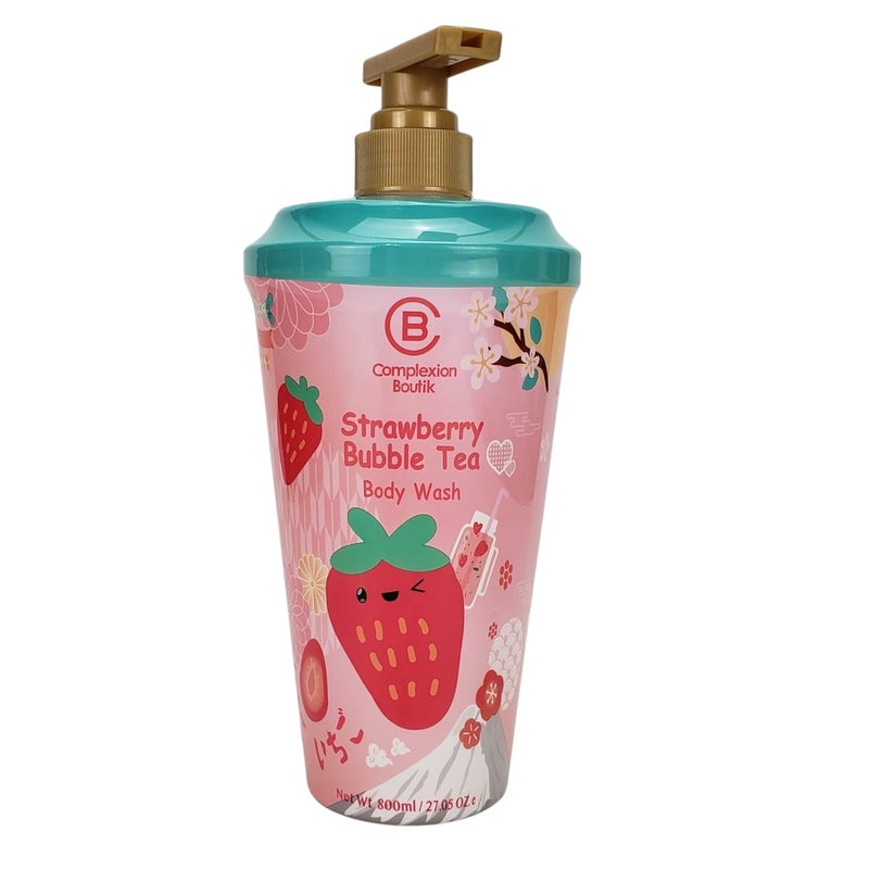 Generic Complexion Boitik Strawberry Bubble Tea Body Wash Pink