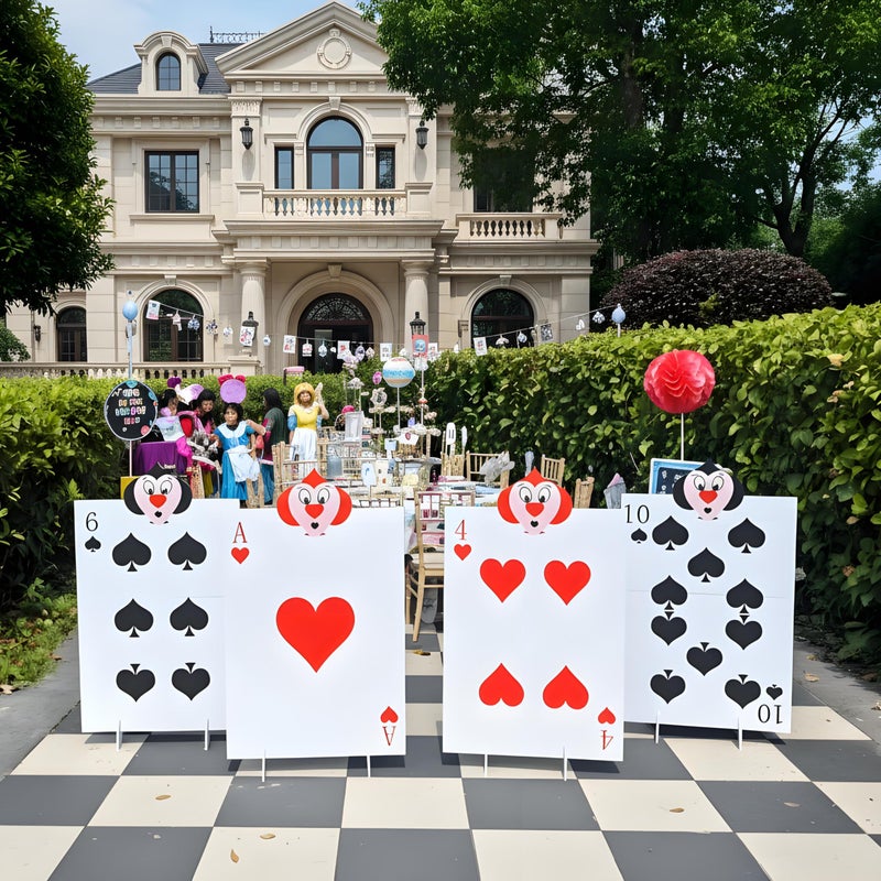 BRALEO 4pcs Queen's Soldiers Big Cards Yard Signs 22.9"*14"with Stakes Alice Party Decorations Queen of Hearts Accessories AliceThemed Party Decor Large Lawn Garden Sign Indoor Outdoor - Image 2