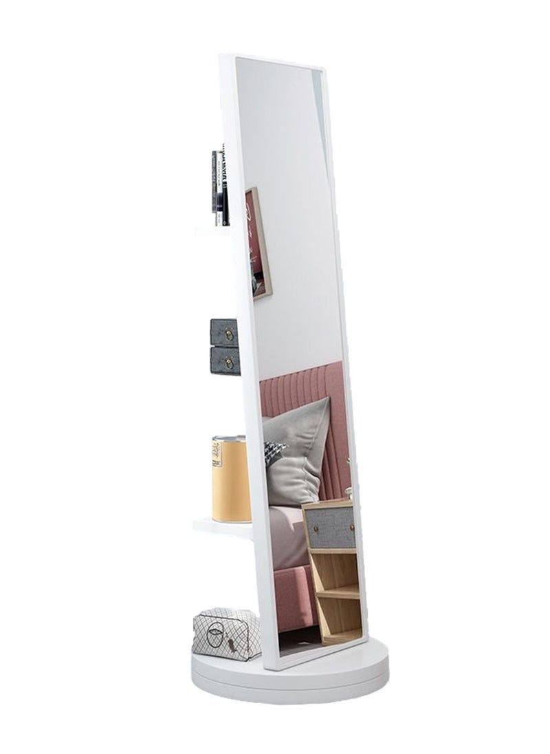 Home Decoration Movable Rotating Full-Length Mirror Cabinet with Storage Space 36*36*165cm