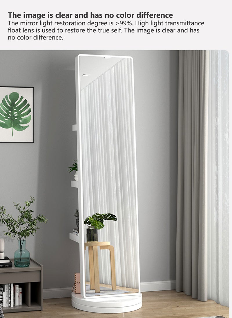 Home Decoration Movable Rotating Full-Length Mirror Cabinet with Storage Space 36*36*165cm