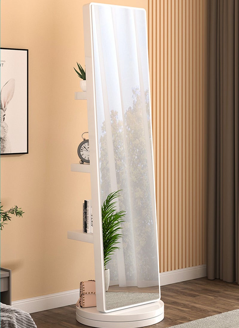 Home Decoration Movable Rotating Full-Length Mirror Cabinet with Storage Space 36*36*165cm