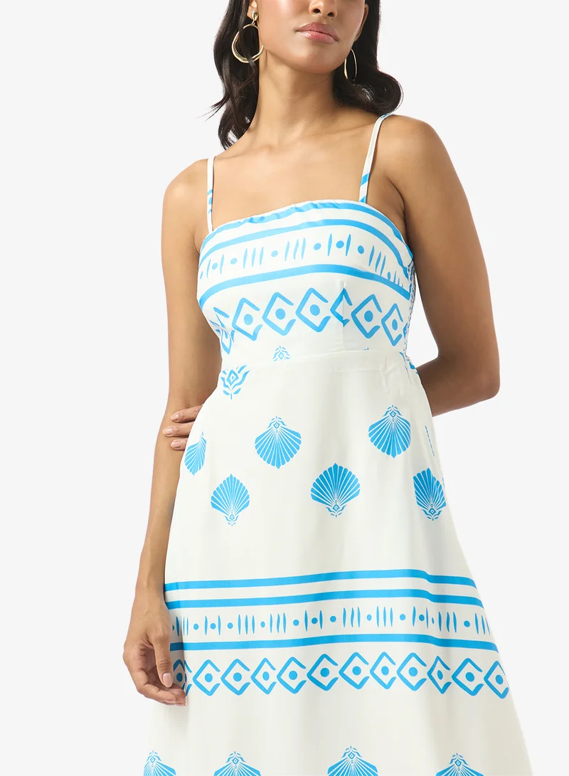 Soleira  Monochrome Printed Dress for Women | Best Price UAE