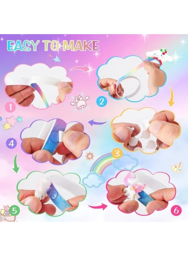 UNICORN Bracelet Making Kit for Girls,68PCs Unicorns Bracelets Kit,Craft Kits Party Favors Supplies for Girls,Make Your Own Bracelet for Kids,DIY Bracelet Accessories Set for Kids  - Image 3