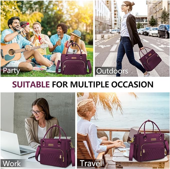 MIYCOO Lunch Bag Lunch Box Women - Leakproof Insulated Lunch Cooler Bag for Women - Large Lunch Tote Bags Adults, Purple - Image 4