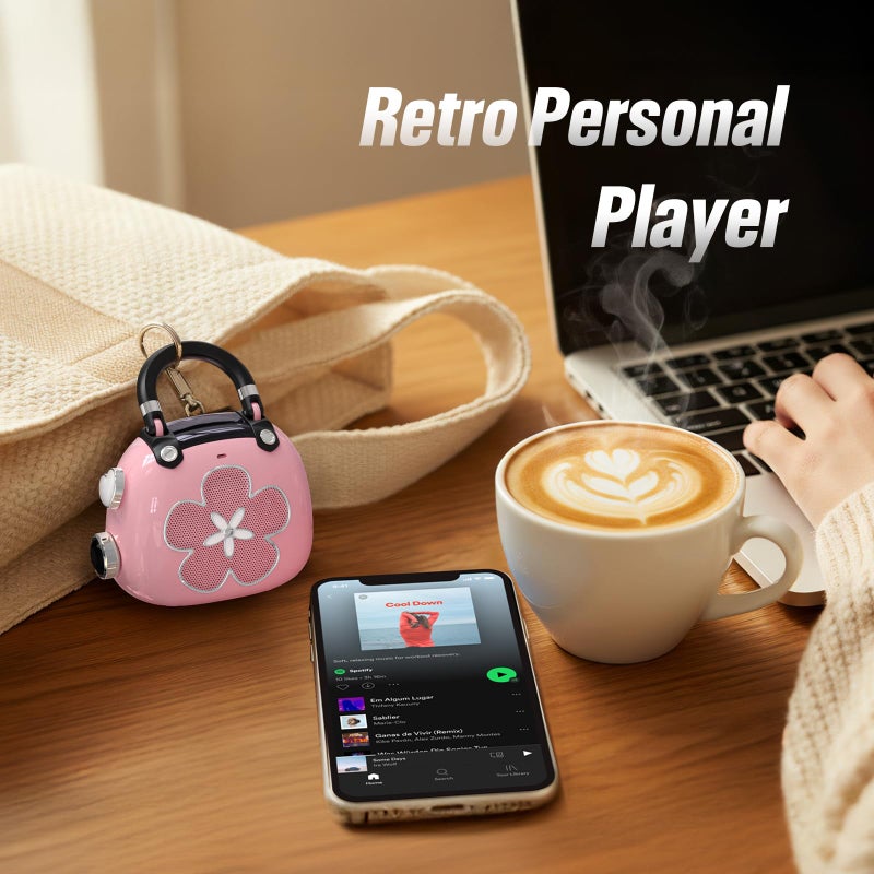 DOSS Candy 2-in-1 Mini Bluetooth Speaker & Cute Bag Charm with Loud Sound - A Perfect Fusion of Impressive Sound and Fashion Charm, Crafted to Surprise Women, Girlfriend, Wife, BFF, Teens-Light Pink - Image 4