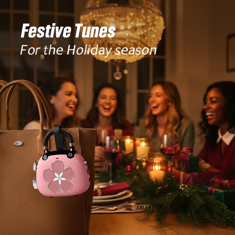 DOSS Candy 2-in-1 Mini Bluetooth Speaker & Cute Bag Charm with Loud Sound - A Perfect Fusion of Impressive Sound and Fashion Charm, Crafted to Surprise Women, Girlfriend, Wife, BFF, Teens-Light Pink - Image 3