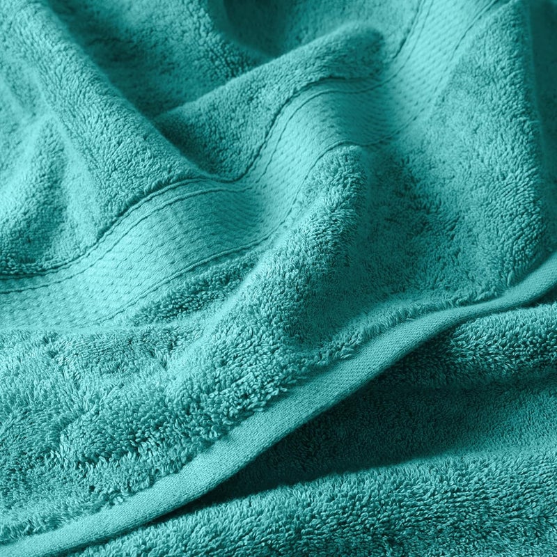 Superior All choice modern design Egyptian Cotton Pile 6 Piece Towel Set, Includes 2 Bath, 2 Hand, 2 Face Towels/Washcloths, Ultra Soft Luxury Towels, Thick Plush Essentials, Guest Bath, Spa, Hotel Bathroom, Turquoise Multi usage - Image 4