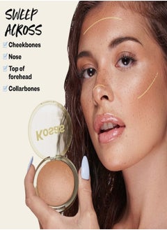 Kosas Kosas The Sun Show Glowy Warmth Talc-Free Baked Bronzer, Beachy - Light Medium Bronze 6g - Radiant, Natural Glow  - Image 4