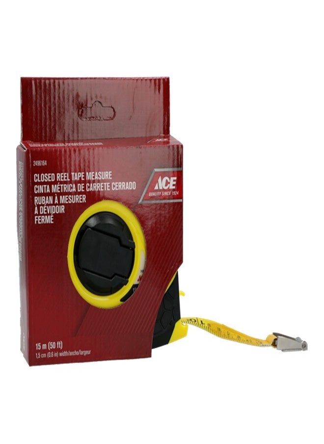 ACE - Ace Closed Reel Measuring Tape Black and Yellow 15m - Image 1