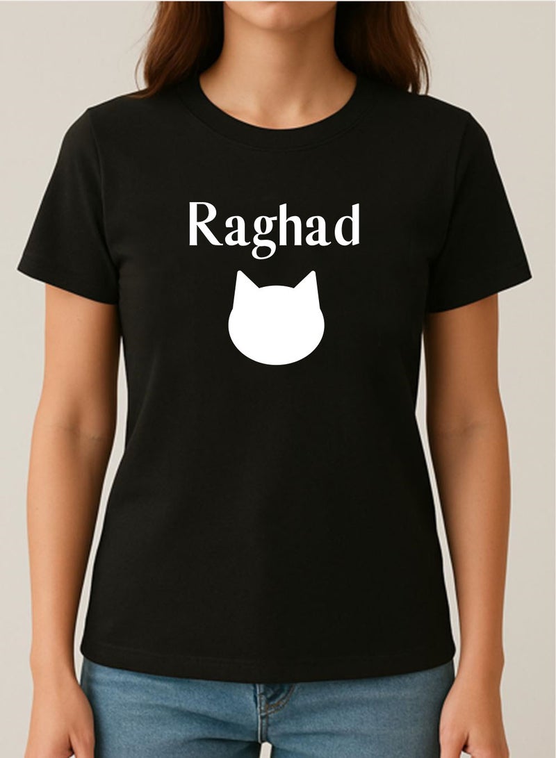 لوحة تيشيرت قطن قابل للتخصيص باسمك مع تصميم أيقونة قطة - Image 3