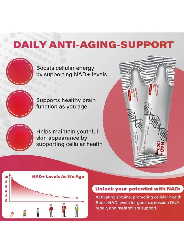 NAD NAD+ Berry Flavored Drink Mix to Slow Down Skin Aging  - Image 2