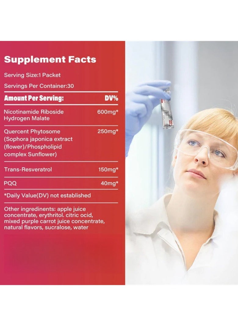 NAD NAD+ Berry Flavored Drink Mix to Slow Down Skin Aging  - Image 3