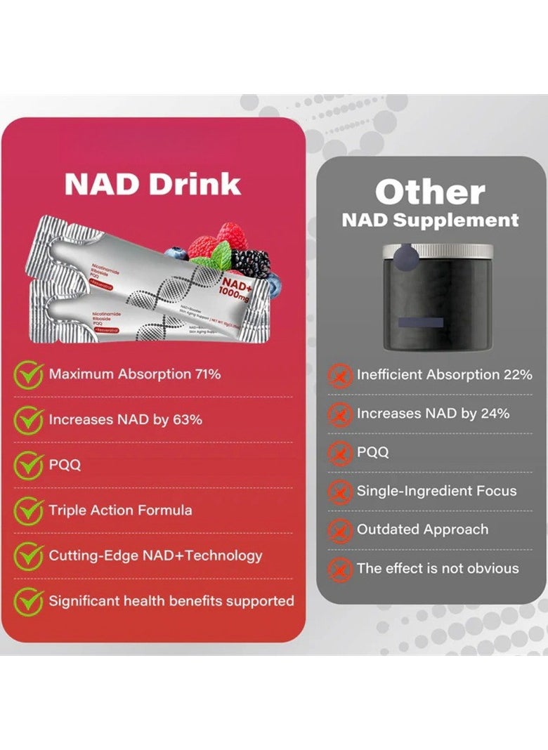 NAD NAD+ Berry Flavored Drink Mix to Slow Down Skin Aging  - Image 4