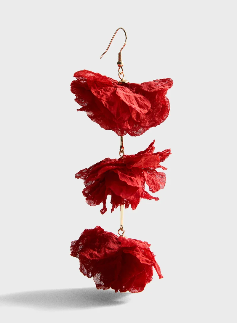 MANGO Flower Pendant Earrings