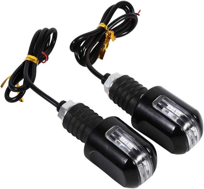 comfrt Turn Signal Indicator, Motorcycle Turn Signal Light Waterproof LED 12V Lamp Amber (1 Pair) Bar End Turn Signals - Image 1