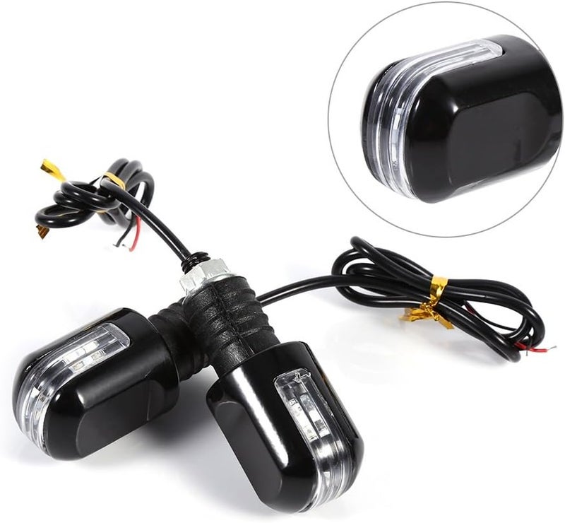 comfrt Turn Signal Indicator, Motorcycle Turn Signal Light Waterproof LED 12V Lamp Amber (1 Pair) Bar End Turn Signals - Image 4