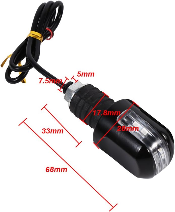 comfrt Turn Signal Indicator, Motorcycle Turn Signal Light Waterproof LED 12V Lamp Amber (1 Pair) Bar End Turn Signals - Image 3