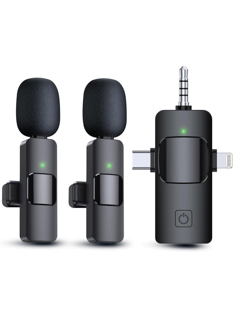 3-in-1 Wireless Lavalier Microphone – USB-C Mic for iPhone, iPad, Android & Cameras – 7-Hour Battery, Noise Reduction – Ideal for YouTube, TikTok & Vlogging – Single Mic, Black - Image 1