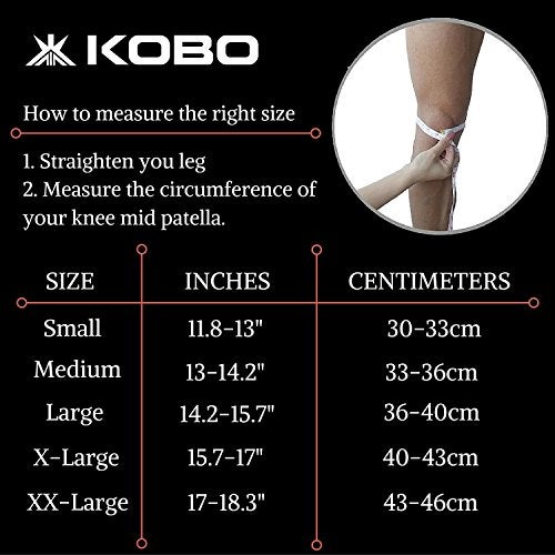 Kobo 7 mm Knee Cap Compression Support Knee Sleeves for Powerlifting Gym Squats Running Cycling Sports Jogging Workout Pain Relief (Material: Neoprene & Spandex) (M) - Image 5