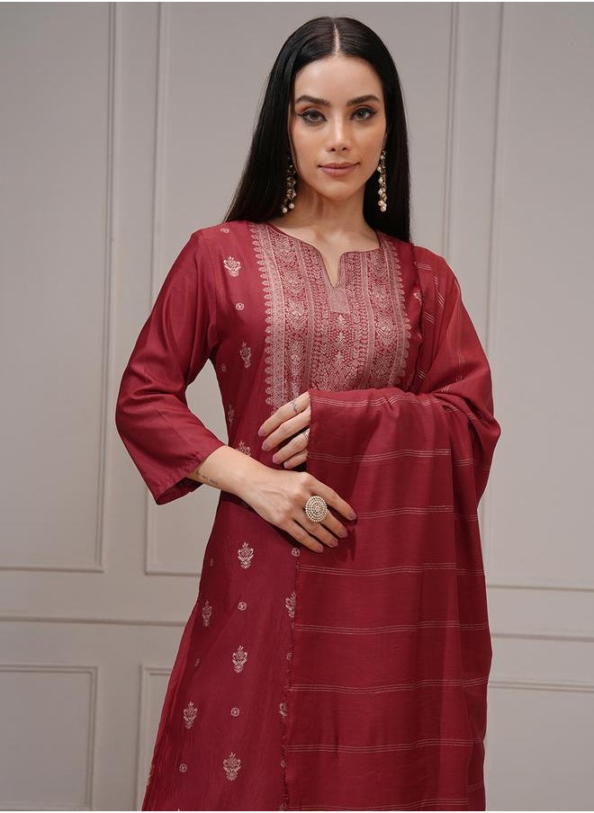 Vishudh Women Red Printed Viscose Kurta Set by Styli  - Image 1