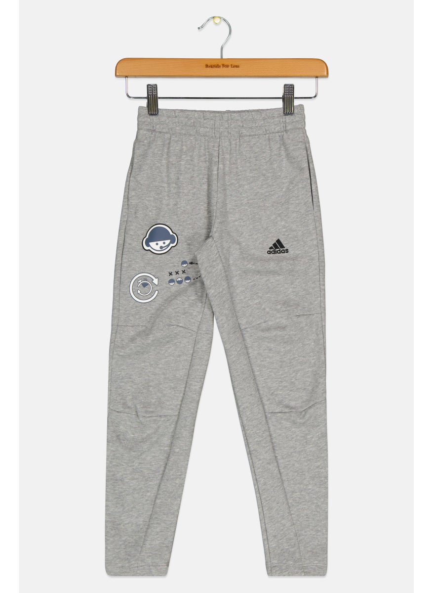 Adidas Kids Boy Sportswear Fit Training Sweatpants, Heather Grey  - Image 1
