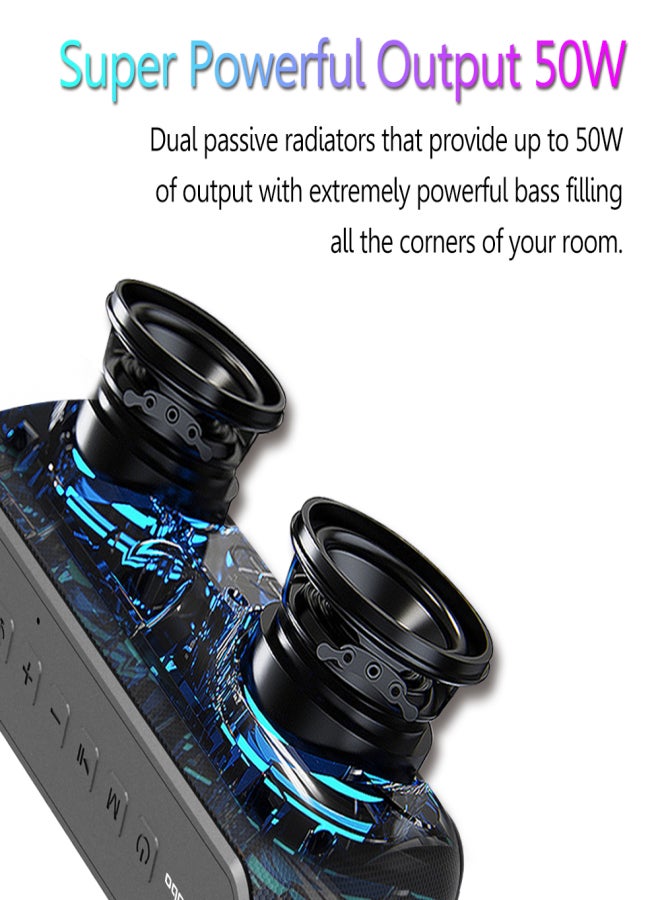 XDOBO X7 50W Portable Wireless Speaker BT5.0 Technology IPX5 Waterproof Outdoor Speakers TWS Series Stereo Scene HiFi Sound AUX-in U Disk TF Card Long Playtime Subwoofer Portable Perfect for Party - Image 2