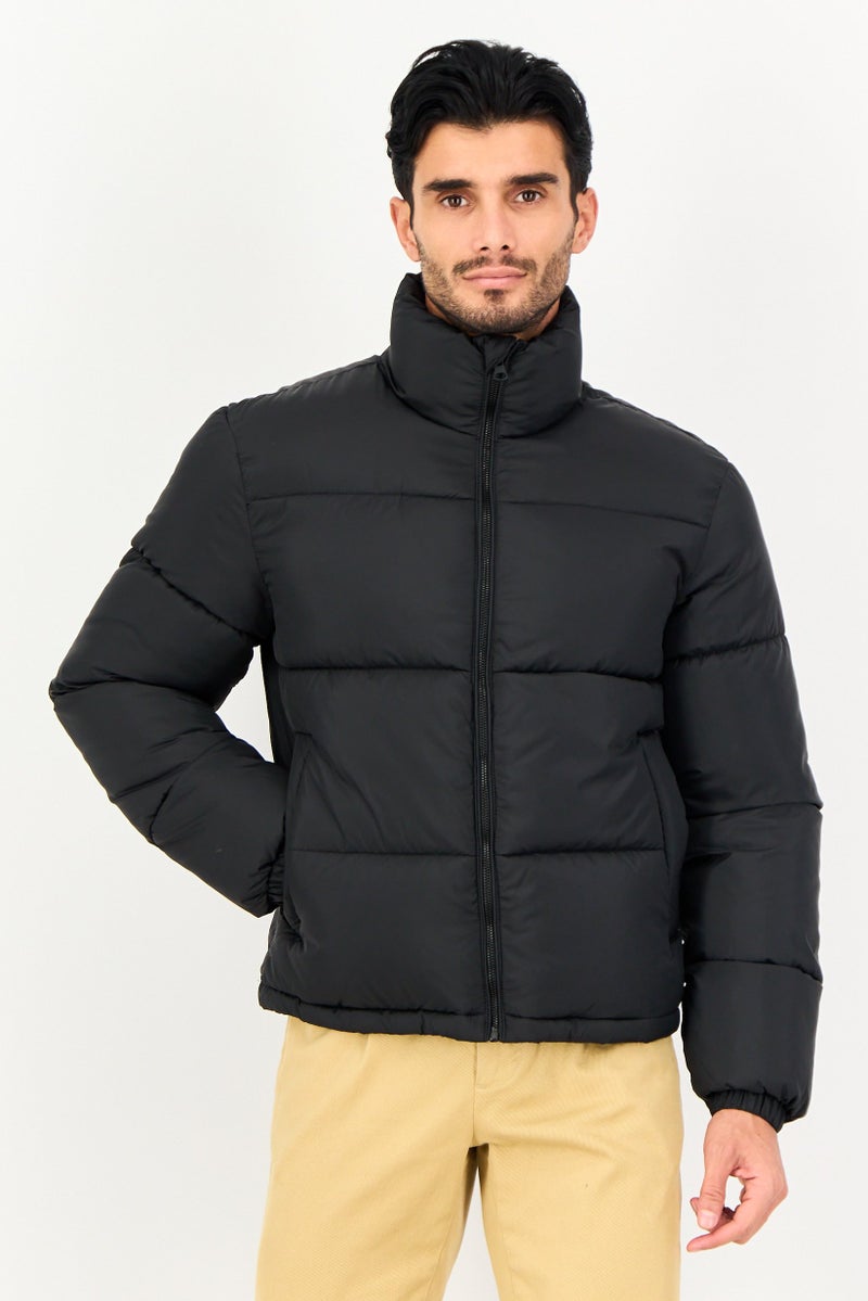 Celio Men Quilted Puffer Jacket, Black - Image 1