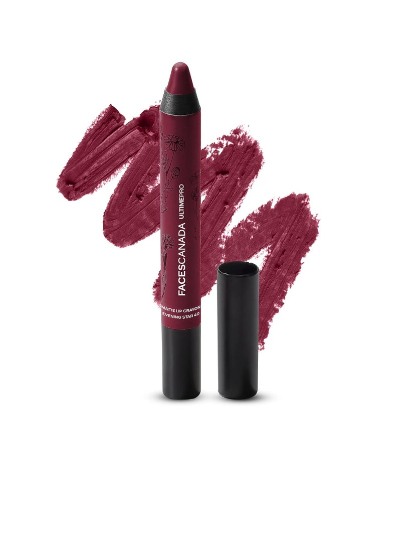Faces Canada Matte Lip Crayon - Make Me Mine 2.8G   8Hr Long Stay   Smooth Creamy Matte Texture | Intense Color In 1 Stroke  Hydrates With Chamomile and Cocoa Butter - Image 1