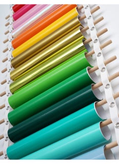 ZENXUS Vinyl Roll Holder 25 Rolls Craft Roll Storage And Organizer Cotton Straps And Wood Dowels With Door Hanging Hooks  - Image 5
