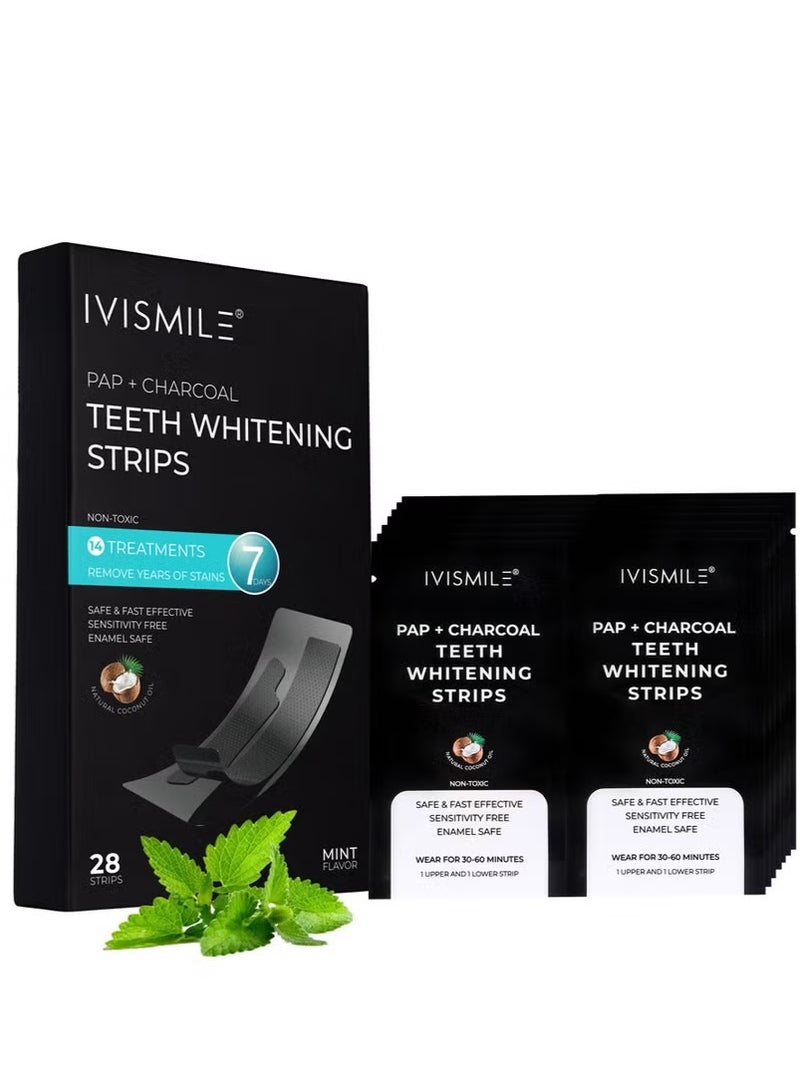 IVISMILE Teeth Whitening Strips, 28 Sensitive Teeth Whitening Individual Strips,Professional Safe Tooth Whitening Kits,Teeth Cleaning Strip for Fast Remove Yellowing Tooth Strip  - Image 1